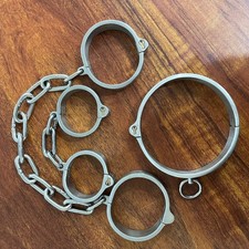 Bondage Edelstahl Handschellen Handfesseln Fußfesseln Halsband Manschetten BDSM