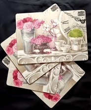 neuwertiges 4x Tischset Platzset Korkunterseite Melaminoberfläche L/B: 40x29 cm