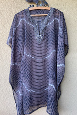 ?️Cream schöner Damen Sommer Kleid Kaftan Strandtunika Gr.xs/s
