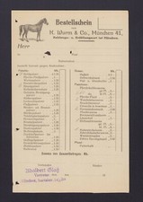 MÜNCHEN, Brief 1920, K. Wurm & Co. Pferde-Tier-Bedarf