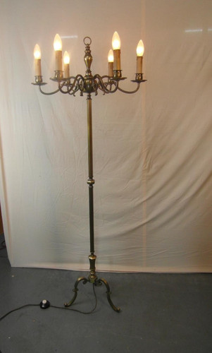 Stehlampe messing dreifuß - stehlampe,