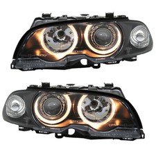 Scheinwerfer Angel Eyes Set für BMW E46 Coupe Cabrio Bj. 1999-2003 Schwarz