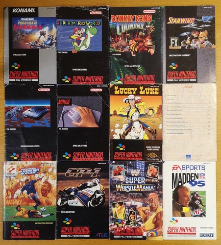 12x super nintendo anleitungen - nintendo,