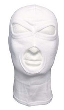 Balaclava 3 Loch Sturmmaske Sturmhaube für Motorrad Helm Baumwolle weiss NEU !