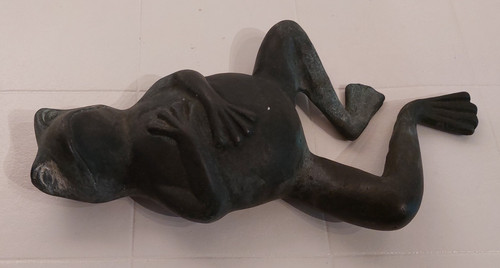 Großer frosch bronzeoptik - frosch,