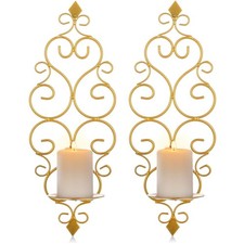 Wandkerzenhalter Metall Gold