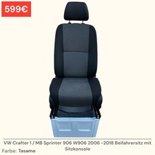 VW Crafter 1 / Mercedes Sprinter 906 W906 2006 -2018 Beifahrersitz Sitz Tasamo