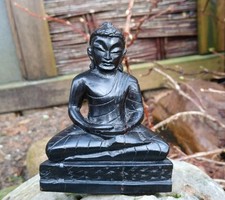 Antike Handgeschnitzte Buddah Ebenholz-Figur 