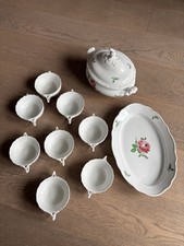 Hutschenreuther Porzellan 8 Personen Suppenservice rote Rose Suppenkessel