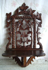 Frankreich antike kleine Wandkonsole Reisekonsole Regal Holz geschnitzt um 1880