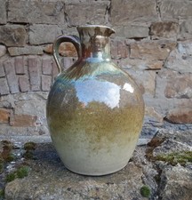 ***VINTAGE WASSERKRUG*KERAMIK*KANNE*VASE*BAUCHIGE FORM*LAUFGLASUR*SIGNIERT***