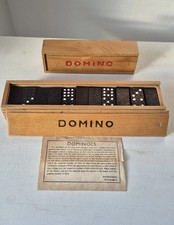 2 x Nostalgische Sets Domino Steine In Holzkiste Vintage-Schatz 