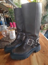 Zara Leder Stiefel Boots 37
