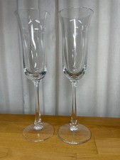 2 edle Sektkelche 24cm Sektglas Champagnerglas mit kantigem Stiel