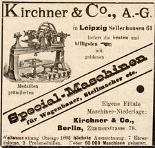 113/538 ANZEIGE AUS EINER ZEITUNG  1899 MASCHINEN LEIPZIG SELLERHAUSEN KIRCHNER