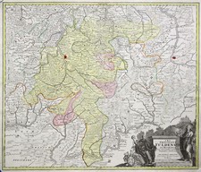 Bistum Fulda Original Kupferstich Landkarte Homann 1730