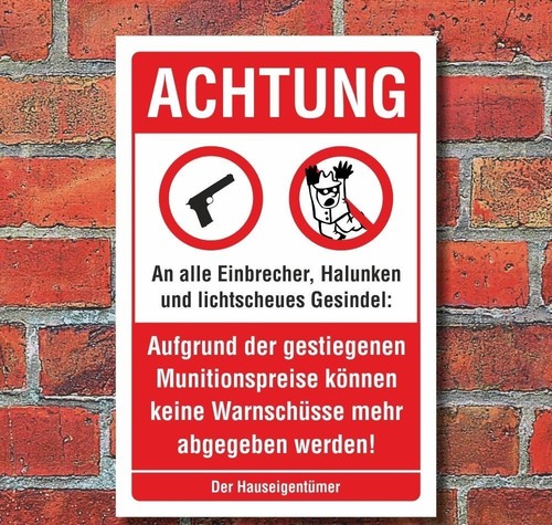 Schild achtung einbrecher - schild,