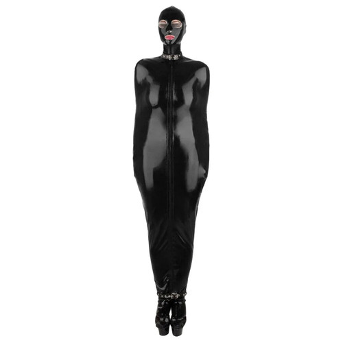 Unisex back zipper catsuit - back,