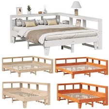 Massivholzbett mit Regal Holzbett Bettgestell Bett 75-200 cm ohne Matratze DE