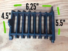 "Vintage alte antike Gusseisen Feuerrost Grill Kaminklappe selten 4""x6""x5" 