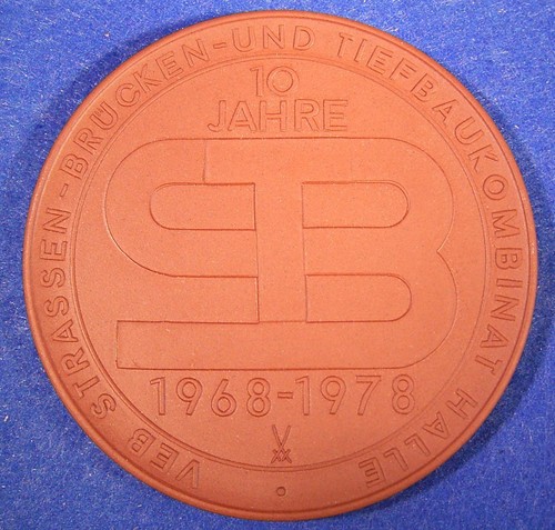 038 ddr porzellan medaille - porzellan,