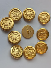 10 Knöpfe Metall gold  23mm mit Motiv Wappen Trachten Basteln