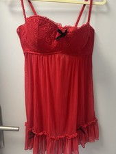 hunkemöller Bodique Top Negligé  Gr. XXL Rot,  Spitze