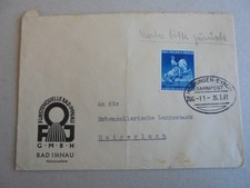 Brief Beleg Bedarfsbrief DR Bahnpost Zug 11 Hechingen Eyach selten