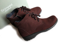 GRÜNWALD!  echt LEDER Lammfell STIEFEL Stiefelete BOOTS gefüttert 38  -38,5 NEU!