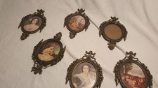 6 alte Miniatur-Bilderrahmen Messing Ornamentik viktorianisch retro
