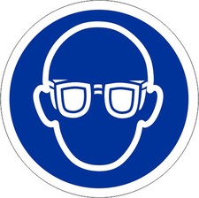 Aufkleber Augenschutz tragen Sicherheit Arbeitsschutz ISO 7010 MATT Permanent