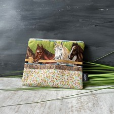 Mäppchen, Schminktasche, Pferdemotiv, Stiftemappe, Krimskrams, handmade-wibri