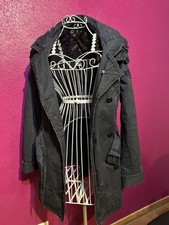 Khujo Übergangsjacke Mantel Biker Albina Trenchcoat Gürtel Reverskragen Gr M