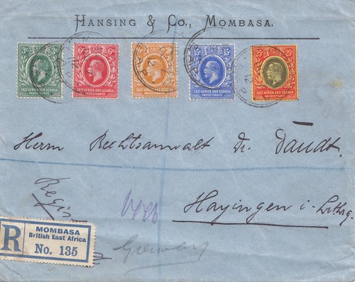 Kenya 1912 registered - kenya, mombasa