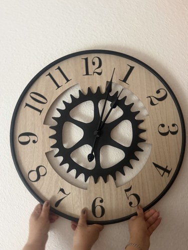 Runde holz wanduhr - runde, analog