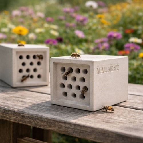 Bienenhotel aus beton für - bienenhotel,
