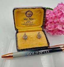 Antike Ohrringe um 1900 * Diamantrosen * 10K *