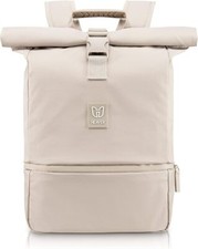 Heaver Rolltop Rucksack Damen & Herren mit Laptopfach Rollrucksack Daypack creme