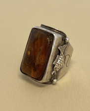 Georg Kramer Ring Bernstein Silber 835  Gr.54
