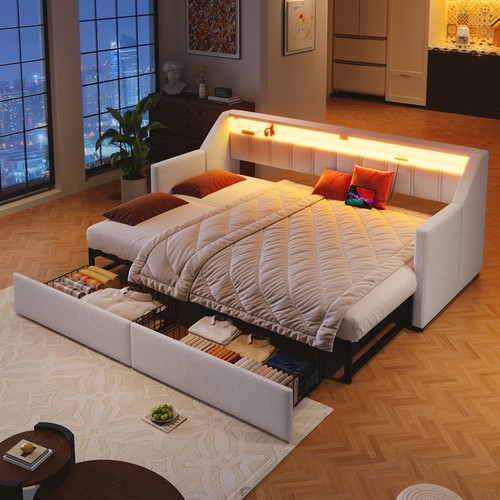 90x200cm tagesbett ausziehbett - 90x200cm,