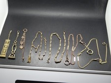 7 alte vergoldete Taschenuhrketten