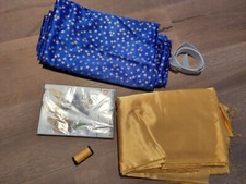 Karneval - Stoff für Harlekinkostüm blau/gold für Größe 46/48 mit Schnittmuster