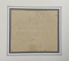 Original-Zeichnung "Zwei Männer mit Frau" von Harald Conradsen (Kopenhagen)