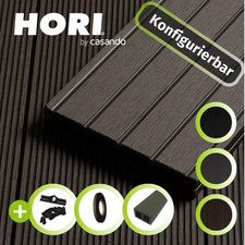 WPC Terrassendielen Komplettset Hohlkammer Komplettbausatz 2,20-5,20m 5-52m²