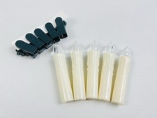 LED Ersatz Kerzen 5 Stück mit Halterung ca. 11cm lang in weiß