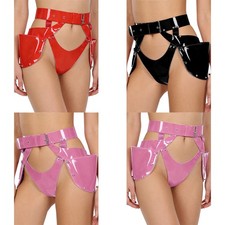 Damen Glänzende PU Cutout