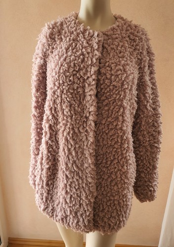 Jacke rosa teddy mantel - mantel, kurz