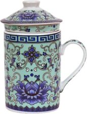 Keramik Teetasse mit Deckel +