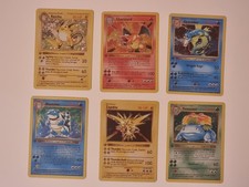 Pokemon 6 Karten Baseset - Glurak, Turtok, Bisaflor, Zapdos, Garados Holo 1999