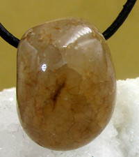 FEUERACHAT   FEUER-ACHAT  Trommelstein  gebohrt  EDELSTEIN  ANHÄNGER   Nr.8